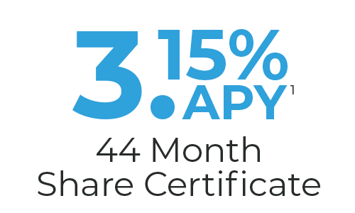 3.15% APY 44 Month CD