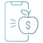 Cell phone with apple pay icon