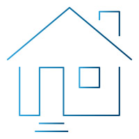 House with window, door, steps icon
