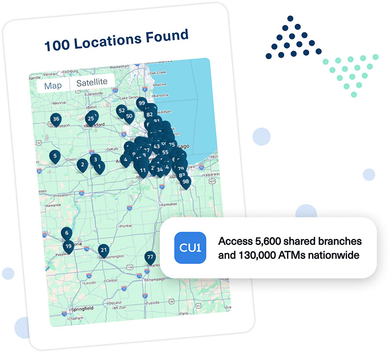 Access 5,600 shared branches and 130,000 ATMs nationwide