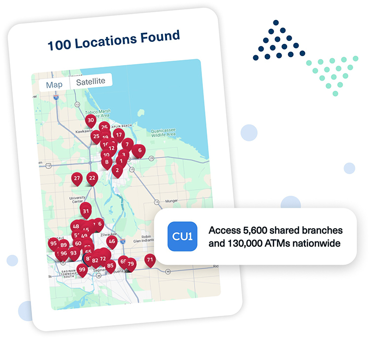 Access 5,600 shared branches and 130,000 ATMs nationwide