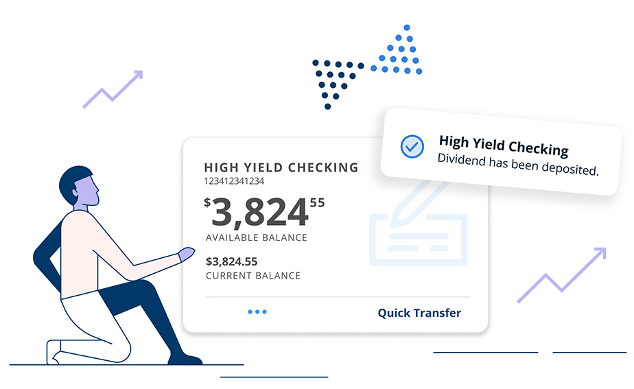 High Yield Checking - Dividend has been deposited illustration