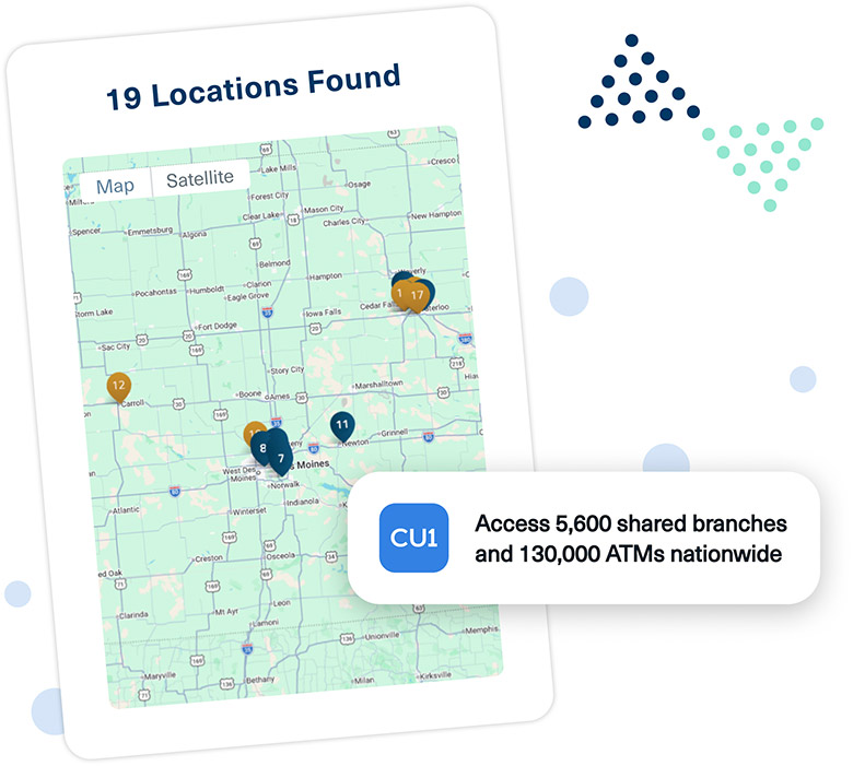 Access 5,600 shared branches and 130,000 ATMs nationwide