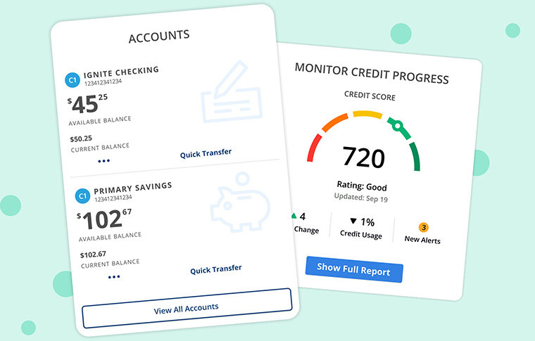 UIC Ignite Checking in CU1 Digital Banking