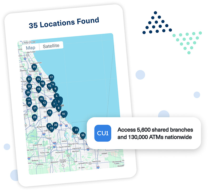Access 5,600 shared branches and 130,000 ATMs nationwide